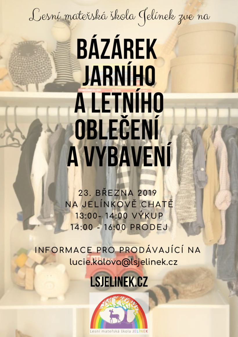 Bazárek jarního a letního vybavení 23. března 2019 Bazárek jarního a letního vybavení 23. března 2019