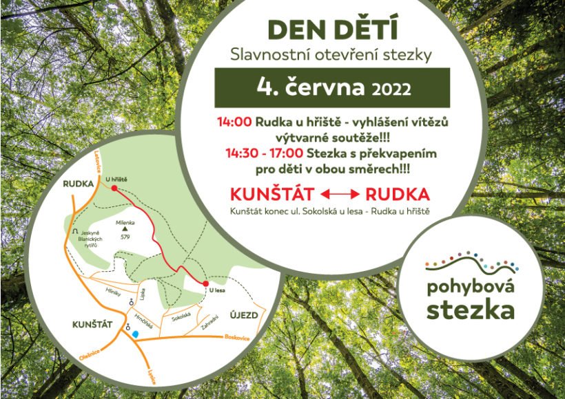 Pozvánka na otvírání pohybové stezky a oslavy Dne dětí Pozvánka na otvírání pohybové stezky a oslavy Dne dětí