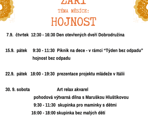 Akce v září v komunitním centru
