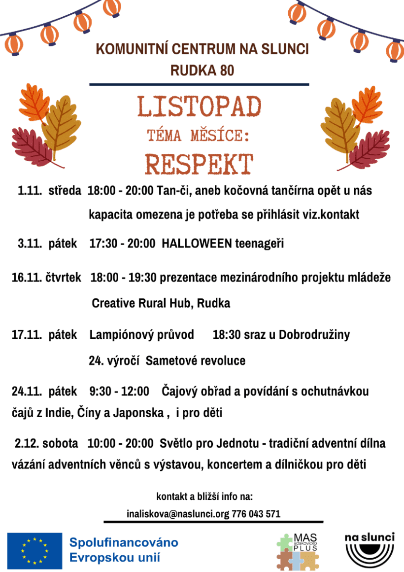 Listopad v komunitním centru Listopad v komunitním centru